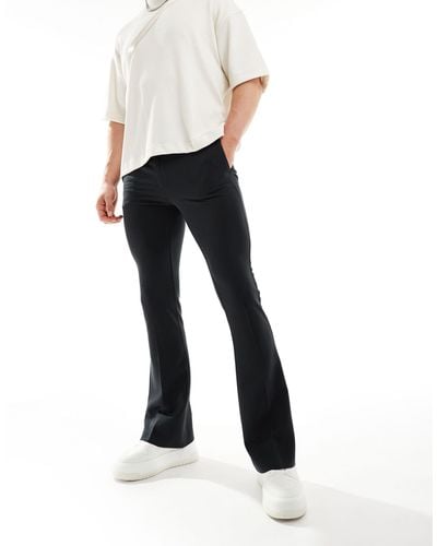 ASOS Skinny Flared Smart Trousers - Black
