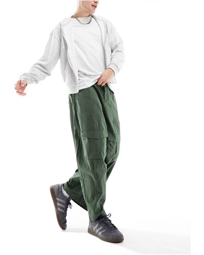 Reclaimed (vintage) Pantaloni kaki a palloncino - Verde