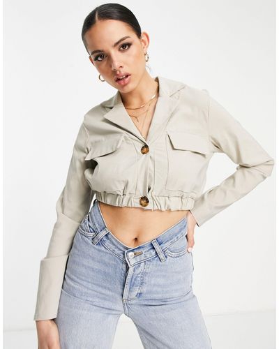I Saw It First Boxy Crop Utility Shirt - Multicolor
