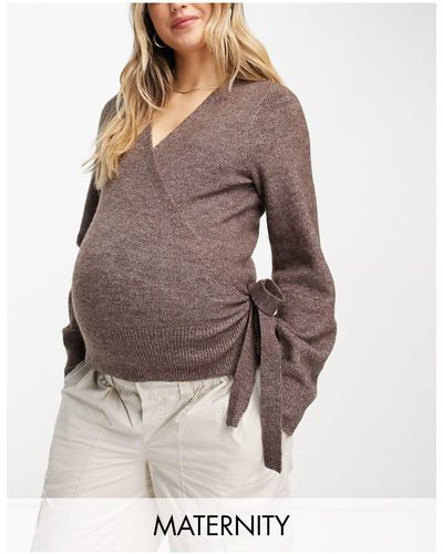 Vero Moda Vero Moda - Zwangerschapskleding - Vest Met Overslag - Bruin
