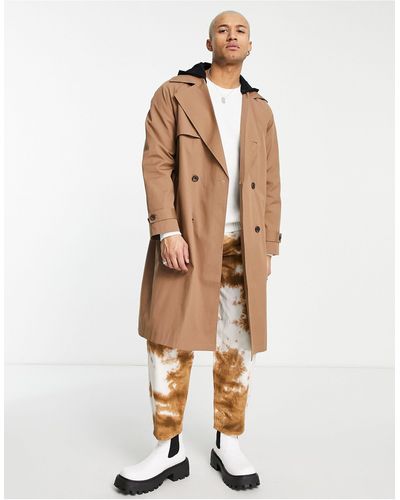 ASOS Water Resistant Oversized Trench Coat - Multicolor