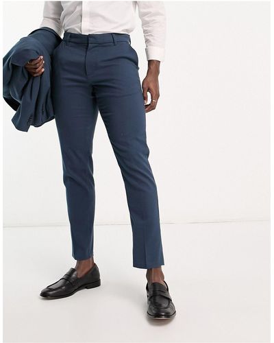 New Look Slim Suit Trousers - Blue