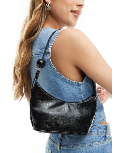 ASOS Shoulder Bag With Resin Ball Detail Strap - Blue
