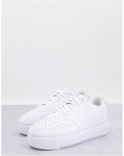 Nike Court Vision Alta Leather Platform Sneakers - White