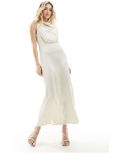 Vila Bridal Cowl Neck Maxi Dress - White