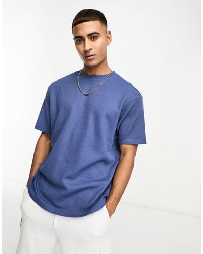 Another Influence Heavy Ribbed Slouchy Fit T-shirt - Blue
