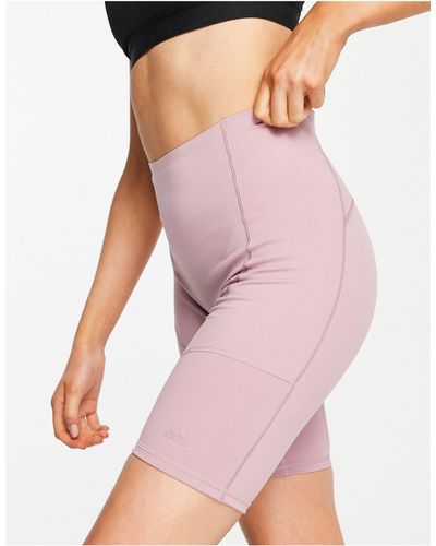 adidas Originals Adidas Yoga Elements Tonal Panel Tight Shorts - Pink
