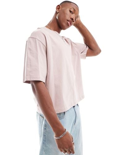 Bershka Boxy Fit T-shirt - Pink
