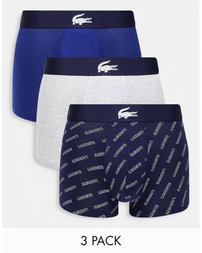 Lacoste 3 Pack Trunks - Blue