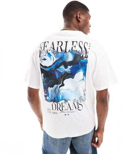 Jack & Jones T-shirt oversize avec imprimé fearless dreams au dos - Bleu
