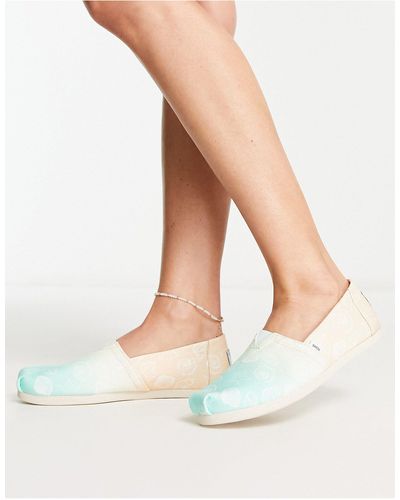 TOMS Alpargatas con diseño degradado en tonos pastel y estampado - Blanco