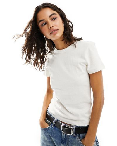 Weekday Frida - t-shirt style années 90 - Blanc