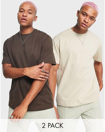 Weekday Oversized 2-pack T-shirt - Natural