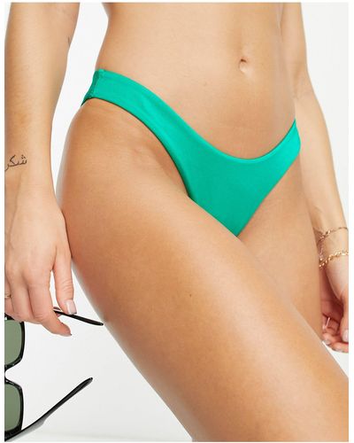 Free Society Slip bikini sgambato metallizzato - Blu