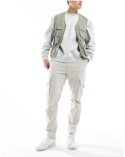 Only & Sons Slim Fit Tapered Cargo - White