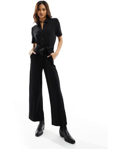 & Other Stories Belted Jersey Jumpsuit - Black