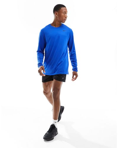 Nike – dri-fit – langärmliges oberteil - Blau