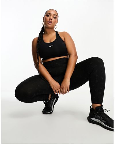 Nike Plus - air - legging en jacquard avec logo sur l'ensemble - Noir