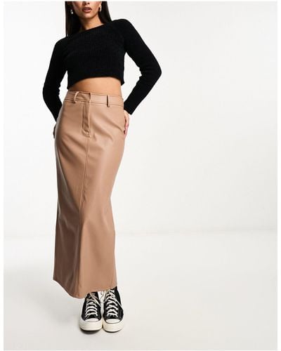 ASOS Faux Leather Clean Maxi Skirt - Black