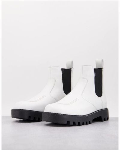 Kickers Kizziie Chelsea Leather Boots - White