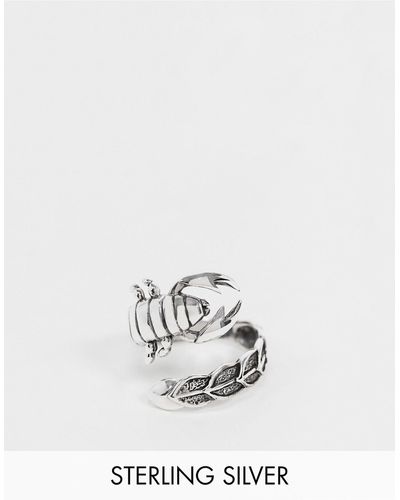 ASOS Sterling Ring With Wraparound Scorpion - Metallic