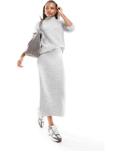 ASOS Knitted Midi Skirt - White