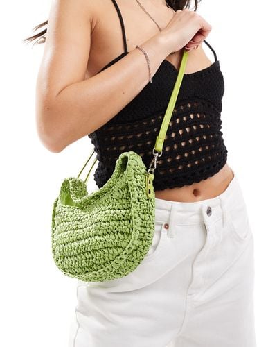 South Beach Cross-body Crochet Bag - Green