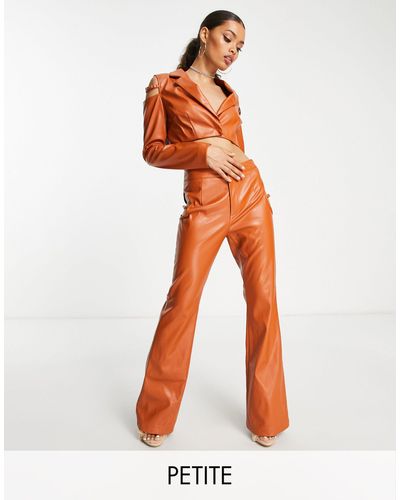 SIMMI Simmi petite - pantaloni a zampa color ruggine con cut-out - Arancione