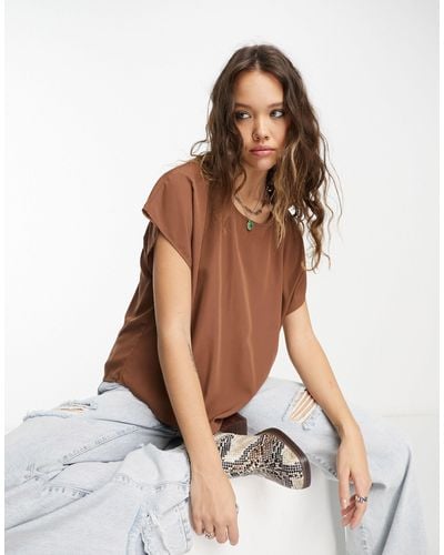 Vero Moda Short Sleeve T-shirt - Brown