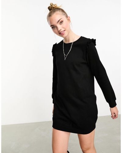 New Look Frill Sleeve Sweat Dress - Black