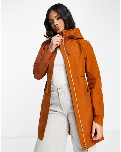 Berghaus Rothley Water Resistant Long Hooded Tech Jacket - Orange