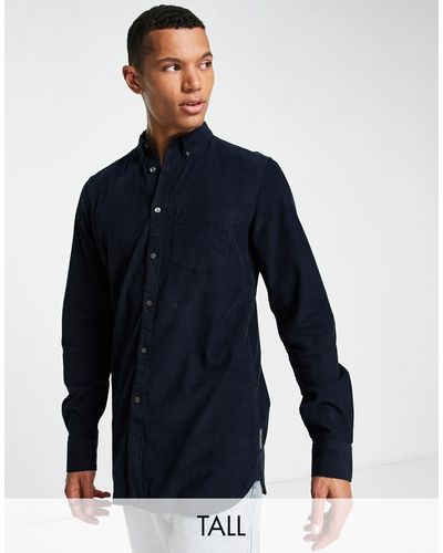 French Connection Tall Long Sleeve Cord Shirt - Blue