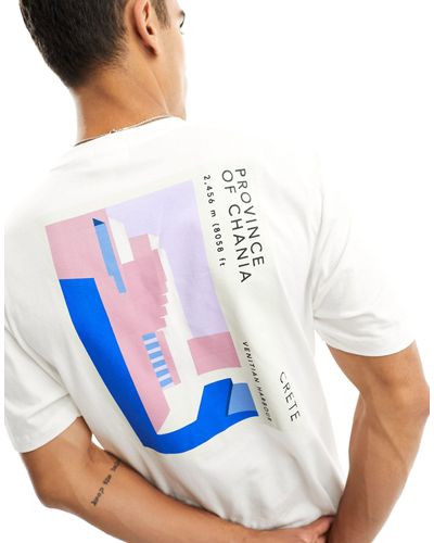 River Island T-shirt à imprimé grèce - Bleu