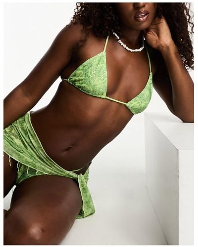 Motel Pami - top bikini con stampa cachemire astratta - Verde