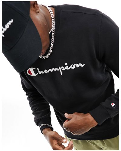 Champion Sudadera negra con cuello redondo - Negro