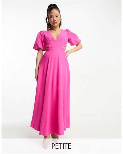 Forever New Maxi-jurk Met Pofmouwen - Roze