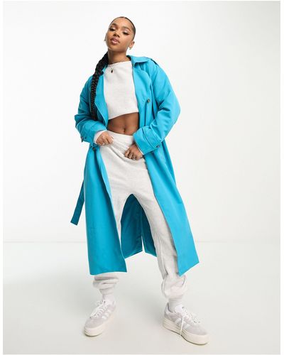 Vero Moda Trench-coat ceinturé long - Bleu