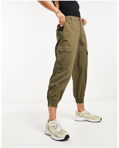 River Island Pantalones cargo s con bajos ajustados - Neutro