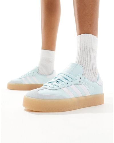 adidas Originals Sambae - sneakers chiaro e bianche con suola - Blu