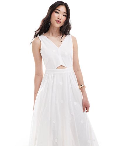 Closet Cut-out Midaxi Dress - White