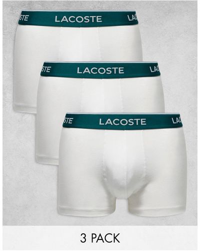 Lacoste 3 Pack Casual Black Trunks - White