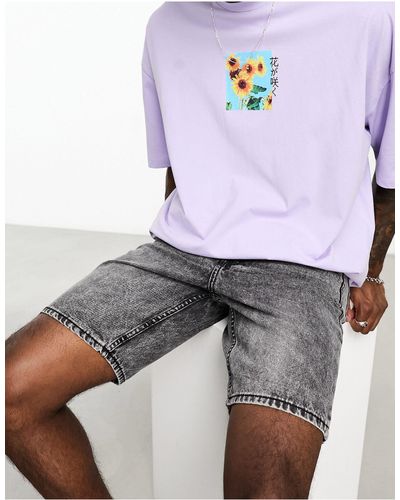 Only & Sons Loose Fit Denim Shorts - Gray