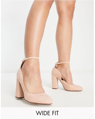 ASOS Wide fit - placid - chaussures à talon haut carré - beige - Neutre