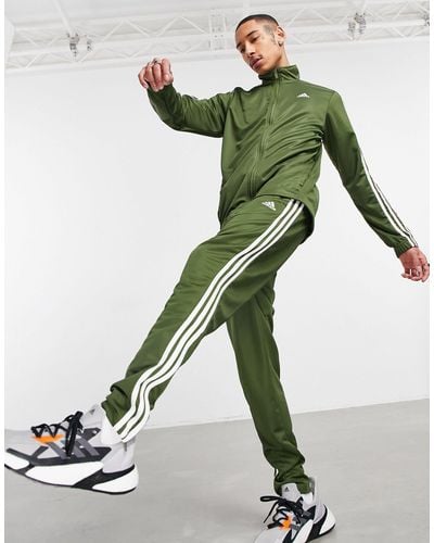 adidas Originals Adidas Training 3 Stripe Tiro Tracksuit - Green