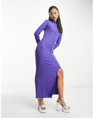EDITED High Neck Maxi Dress - Purple