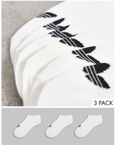 adidas Originals – 3 paar sneakersocken mit dreiblatt-logo - Weiß