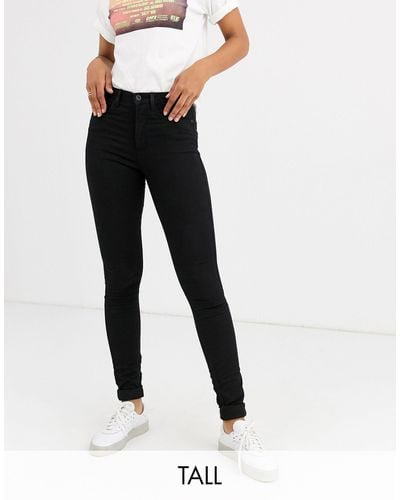 ONLY – e skinny-jeans mit mittelhohem bund - Schwarz