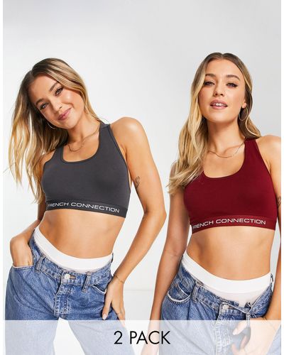 French Connection 2 Pack Crop Tops - Blue