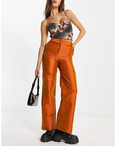 Collusion Pantalones color óxido iridiscente cargo - Naranja
