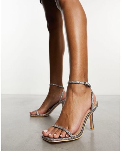 Glamorous Barely There Heeled Sandals - Brown